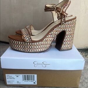 Jessica Simpson Brown Platform Sandals